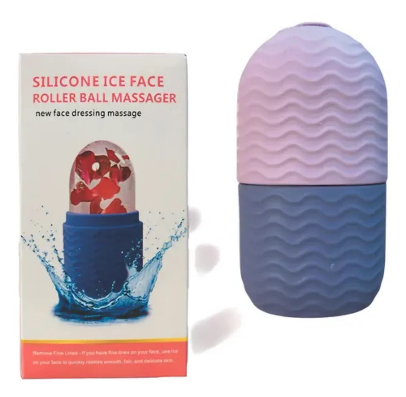 Massager facial en silicone avec rouleau à billes, idéal pour le soin beauté et le massage du visage.
