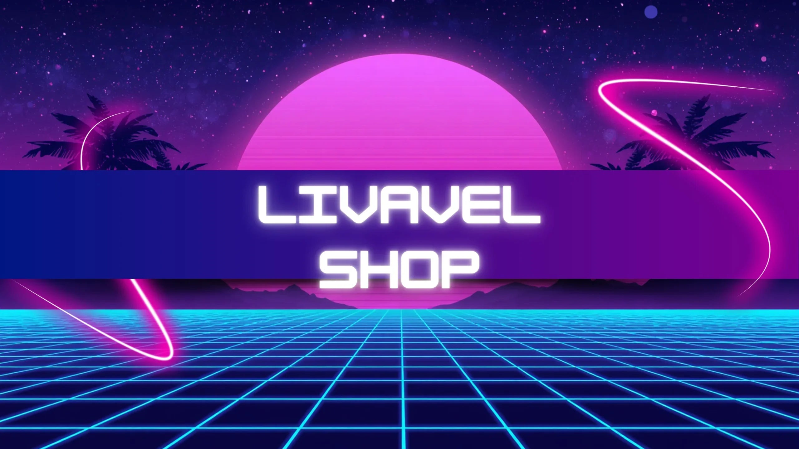 Livavel Shop - Cadeaux de Naissance, Bijoux Iconiques & Soin Beauté sur fond rétro futuriste