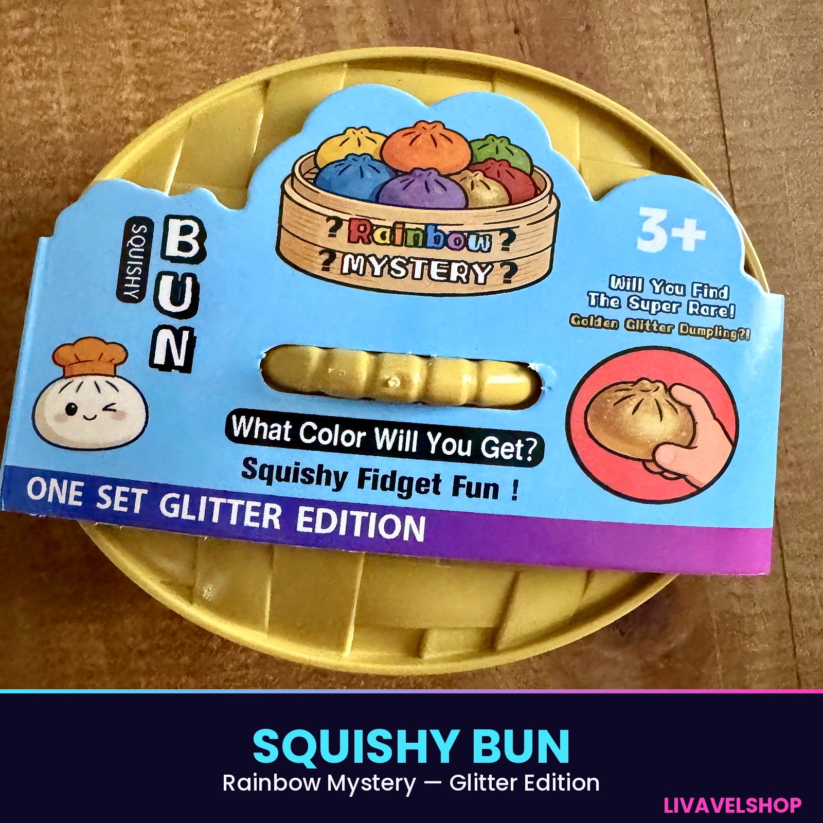 Image 1 : Squishy Dumpling kawaii, boîte fidget anti-stress édition mystère Image 2 : Collection Squishy Bun et Dumpling, jouets fidget kawaii